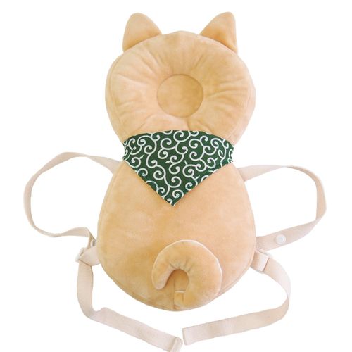 akachan honpo - 嬰兒防護枕背包-網眼 小狗-淺卡其色-約32cm×17cm