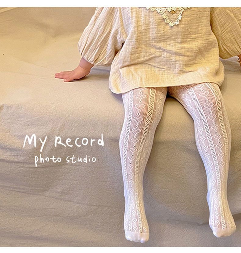 兒童網眼褲襪-1148愛心精編褲襪