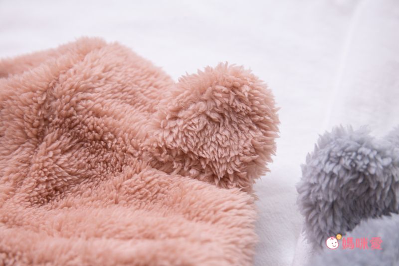 日本 AUBE - 毛茸茸保暖圍脖帽(親子通用款)-熊耳造型-粉紅 (Free size)