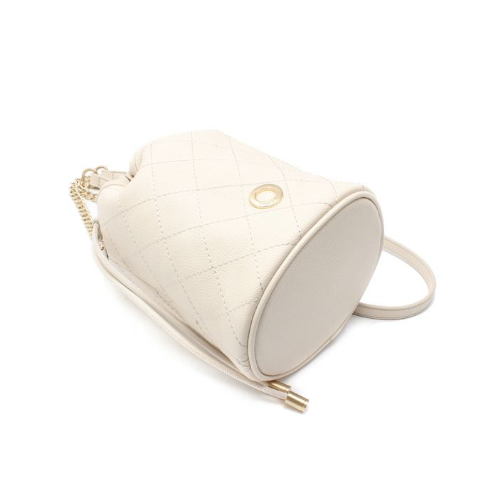 Saint Scott - Michelle金鍊菱紋水桶包-奶油白