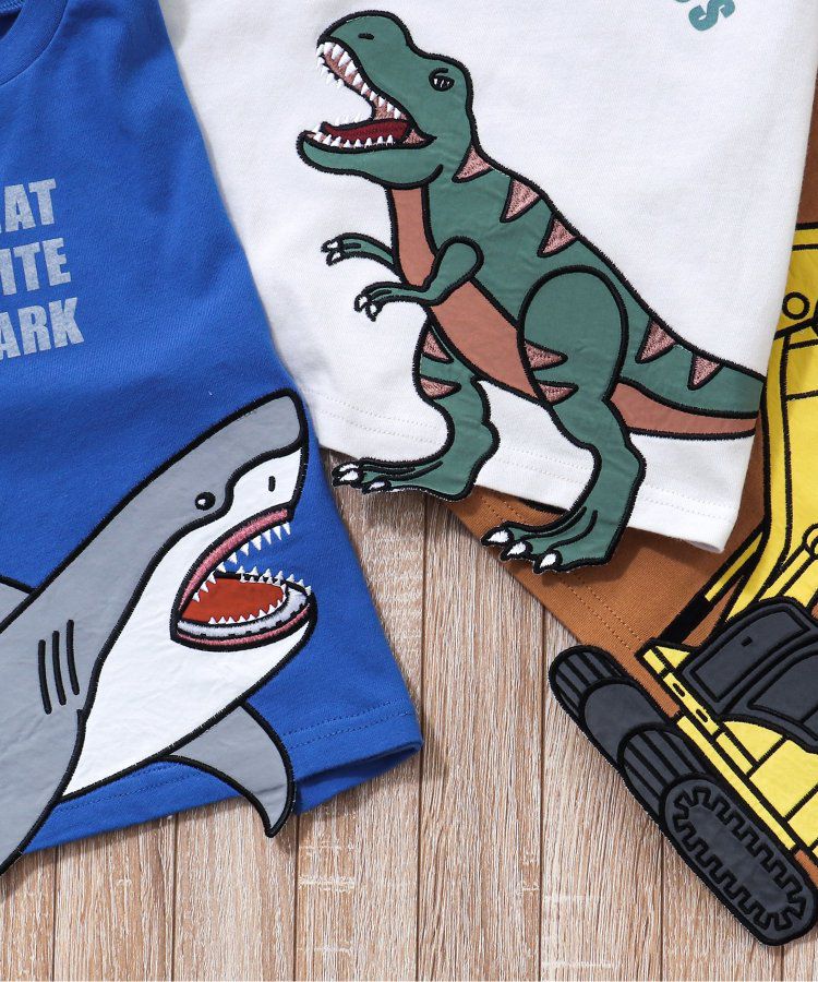 日本 apres les cours - 搶眼造型印花短袖上衣-挖土機-摩卡