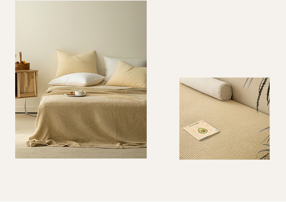 韓國 Maatila - 天絲莫代爾鬆餅被毯-花生