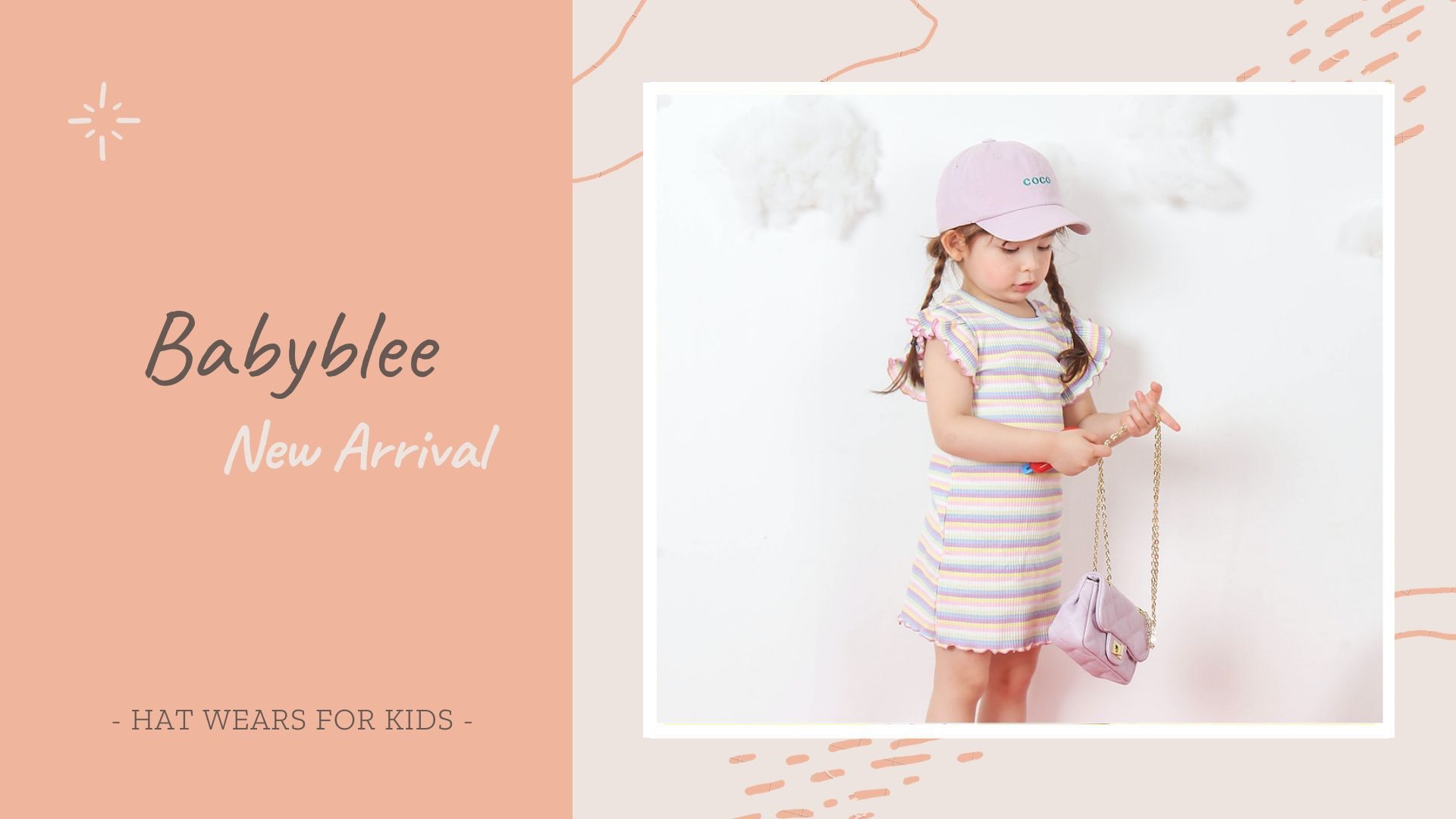 韓國 Babyblee - 正韓製兒童編織綁帶遮陽帽-粉 (FREE[頭圍約50~53cm])