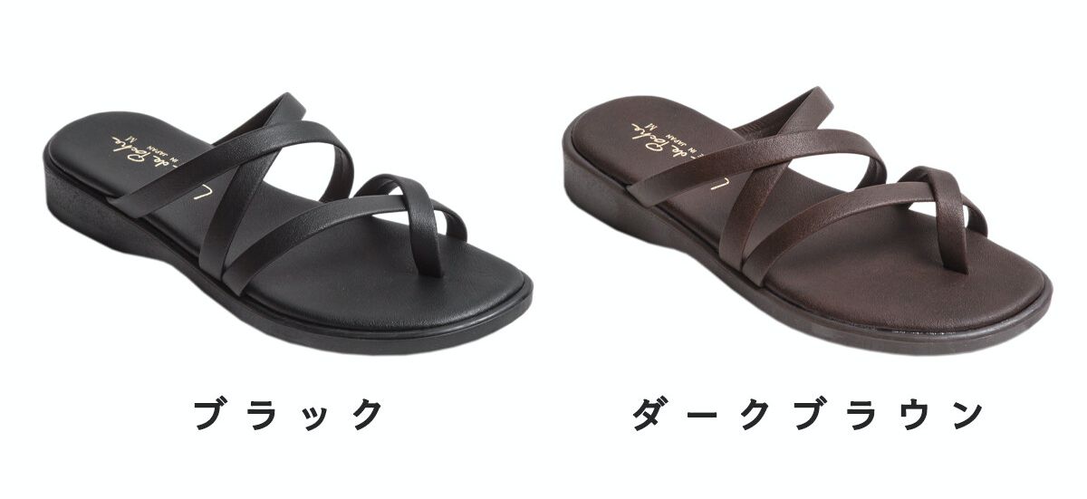 日本女裝代購 - 日本製 交叉繫帶平底涼鞋-經典黑