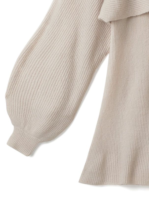 日本 GRL - 高領羅紋針織兩件式短版洋裝-知性黑