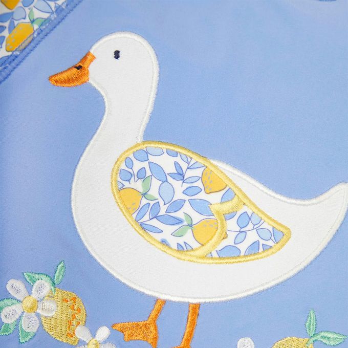 英國 JoJo Maman BeBe - 嬰幼兒/兒童連身式防曬泳裝-夏日檸檬鴨