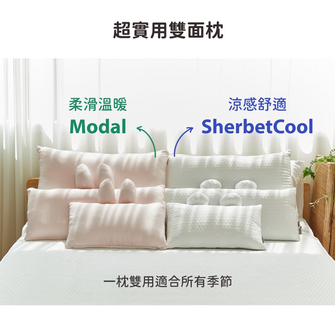 正韓Hello HiZoo - 極度冰涼 Sherbetcool 涼感造型抗菌防蟎雙面枕/涼感枕/護脊/護頸枕-薄荷綠