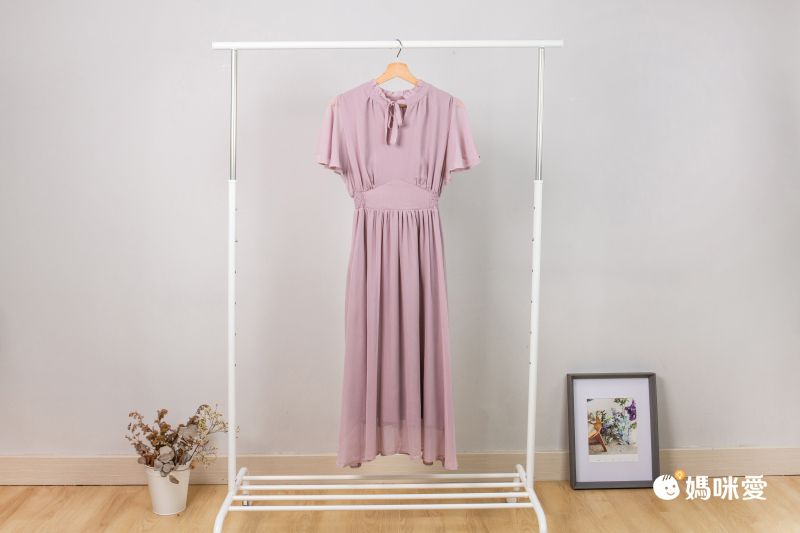 日本 tocco-closet - 修身羅紋拼接洋裝-鬱金香-黑x杏