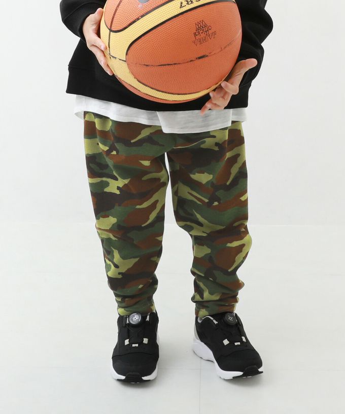 日本 devirock - RICH WARM 刷毛保暖哈倫寬鬆長褲-迷彩2-軍綠