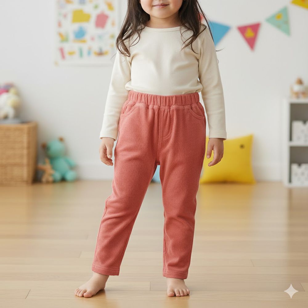 10分經典褲 燈心絨-紅色