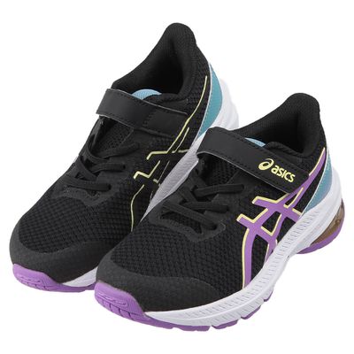 asics 亞瑟士 - GT1000紫葡萄黑色兒童機能運動鞋-黑色