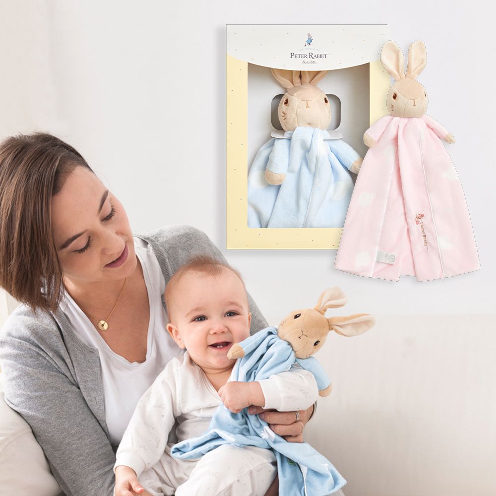 比得兔安撫小抱毯禮盒/安撫巾禮盒(2色選擇 寶寶新生兒禮 滿月禮 彌月禮 嬰兒禮盒)-藍色