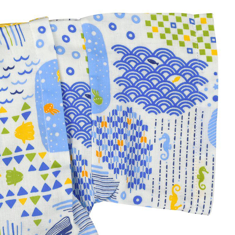 akachan honpo - 兩件式甚平-海-米白色