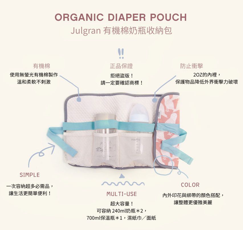 韓國 Julgran - 超值收納2入組(奶瓶收納包+尿布收納包)-棕熊樹林