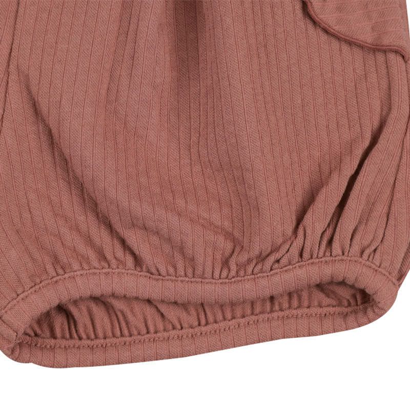 akachan honpo - 短褲 針織泡泡紗-咖啡色