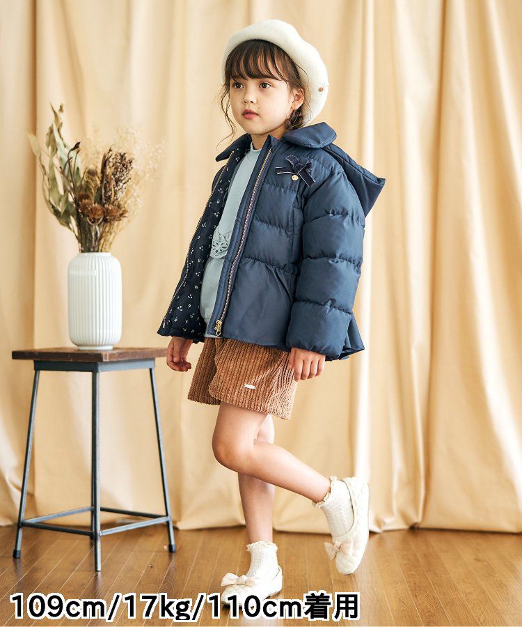 日本 apres les cours - 蝴蝶結口袋燈芯絨短褲-葡萄紫