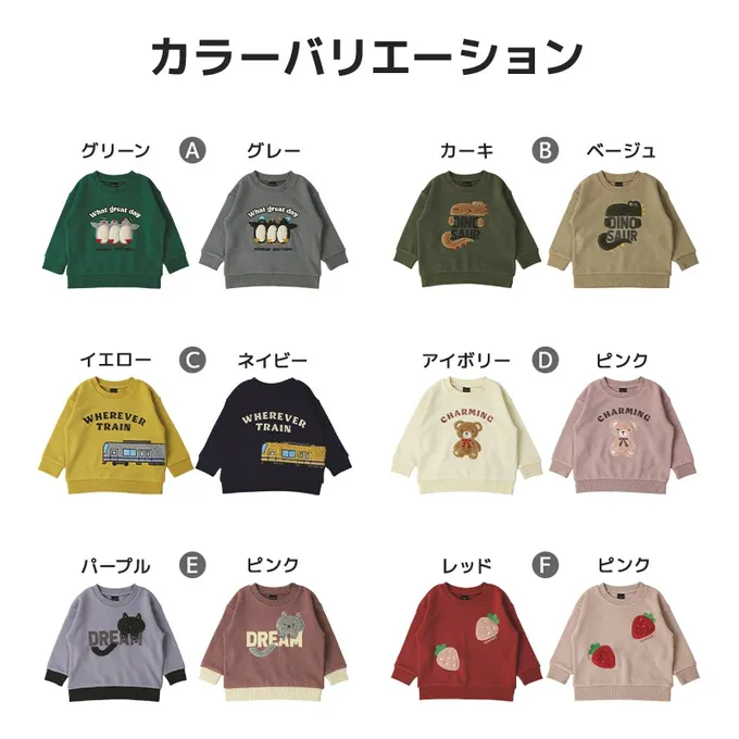 日本 ZOOLAND - 立體刺繡貼布長袖上衣-草莓-灰粉