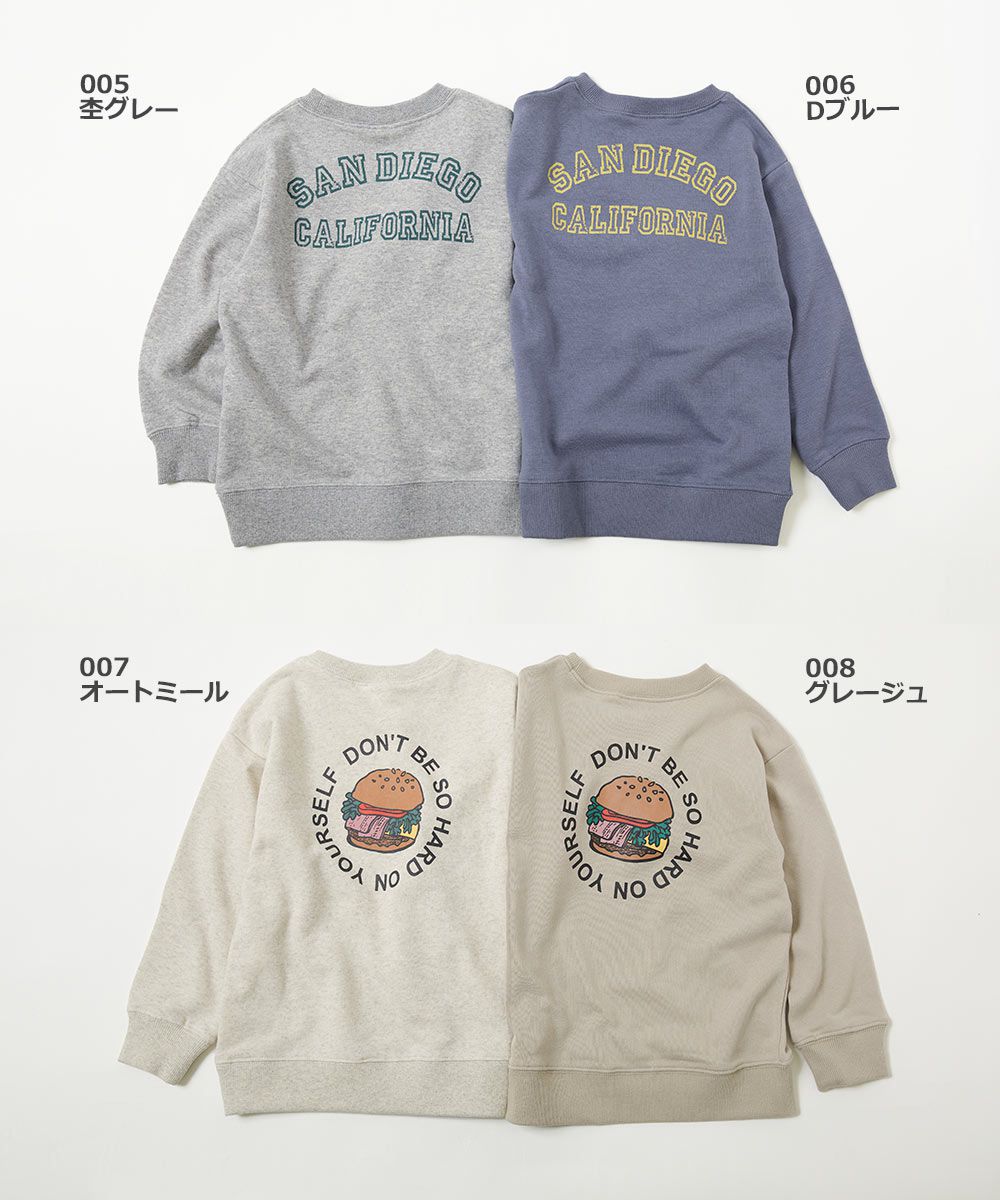 日本 devirock - 純棉 百搭印花長袖大學T-咖啡店早晨-淺灰