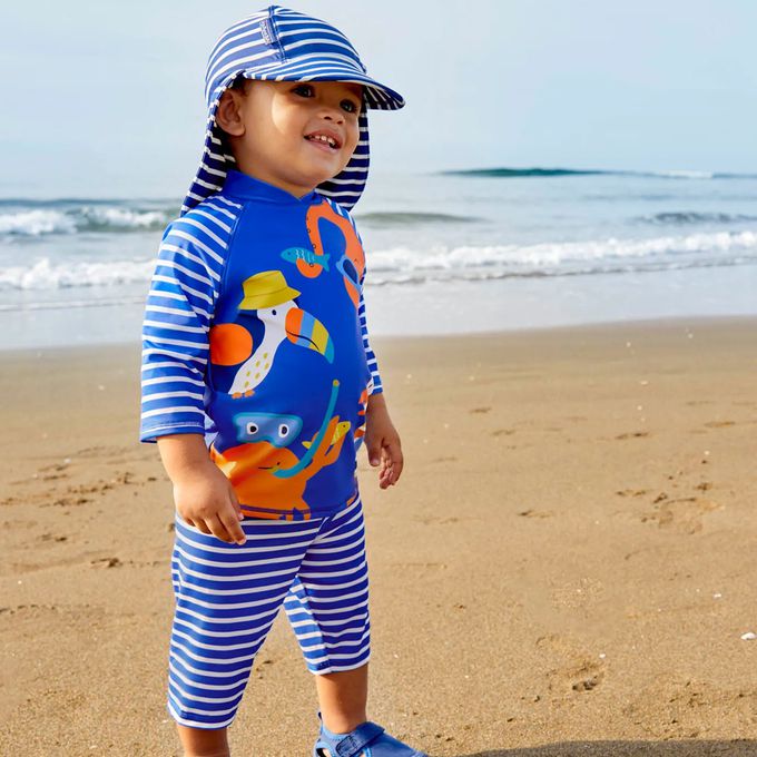 英國 JoJo Maman BeBe - 嬰幼兒/兒童兩件式防曬泳裝-夏日夥伴