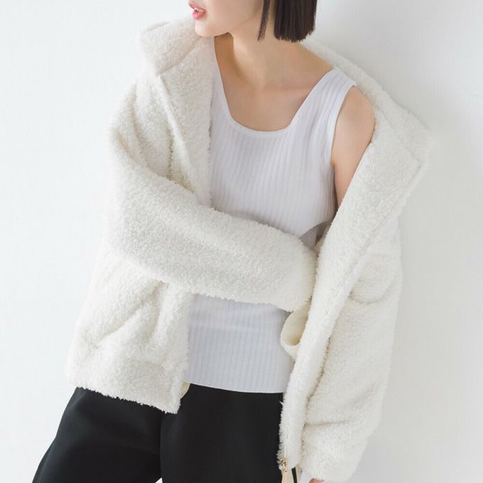 日本 OMNES - 直羅紋圓領無袖背心/內搭-卡其