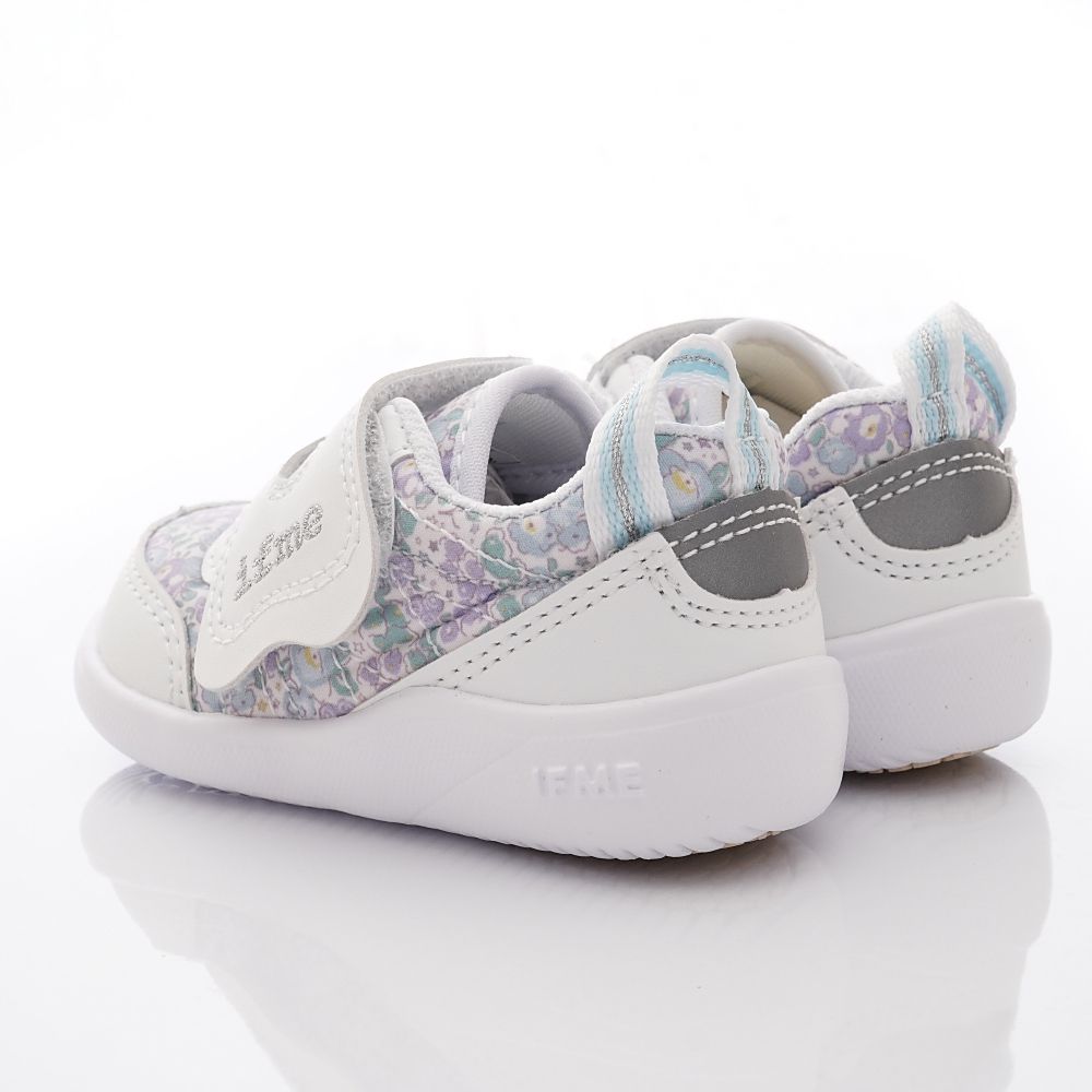 日本IFME - 機能學步鞋-Light碎花機能學步款(寶寶段)-白