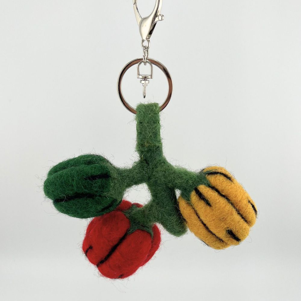 三色彩椒鑰匙圈