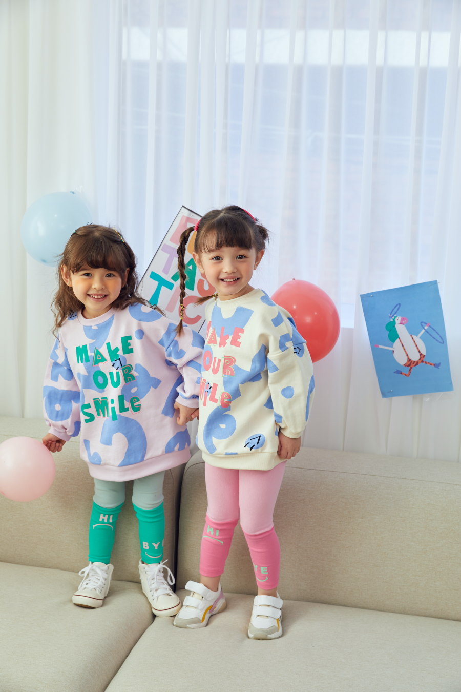 韓國 MINIATURE - MAKE OUR SMILE 長版T-米黃