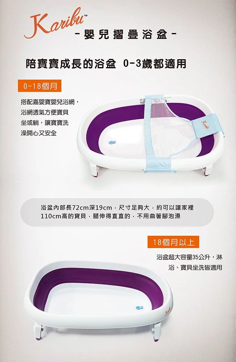Karibu - 嘉嬰寶嬰兒折疊浴盆-海軍藍