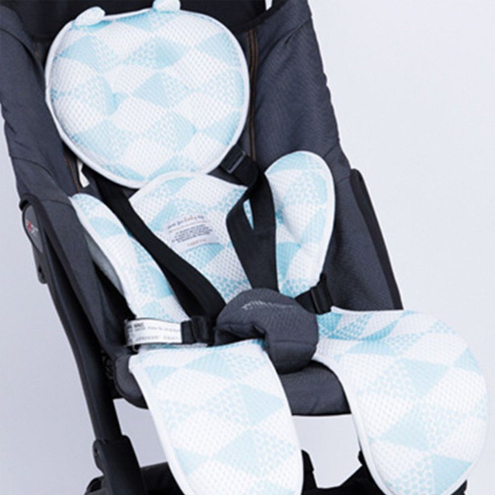 JoyNa - 嬰兒推車坐墊 雙層加厚3D透氣安全座椅透氣墊-藍色