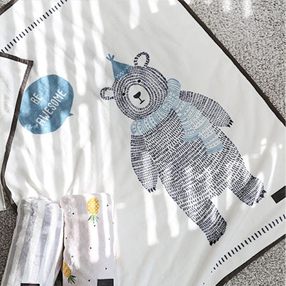 韓國 Bebe deco - 法蘭絨毛毯/被毯-北極熊
