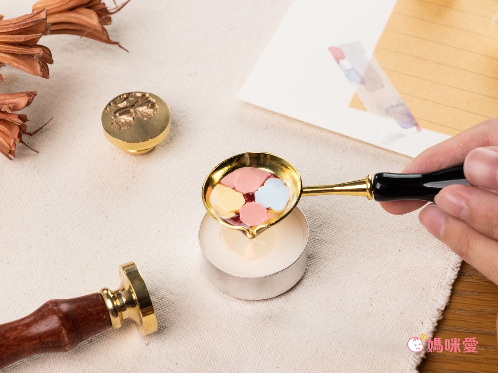 HAPPYMT - 客製火漆章封蠟超值組-金色蠟粒-25mm圓章