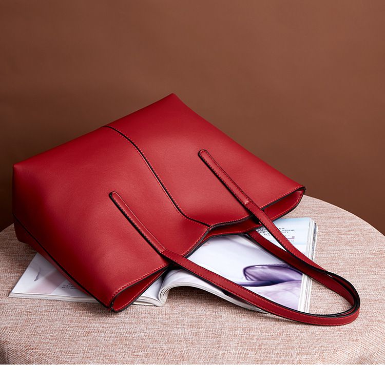 歐美風簡約大容量單肩托特包-黑色 (25x31x14cm)