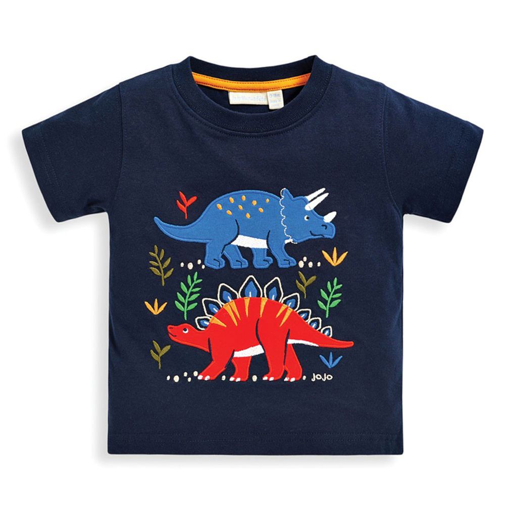 英國 JoJo Maman BeBe - 超優質嬰幼兒/兒童100％純棉短袖上衣/T-shirt/動物T-恐龍朋友