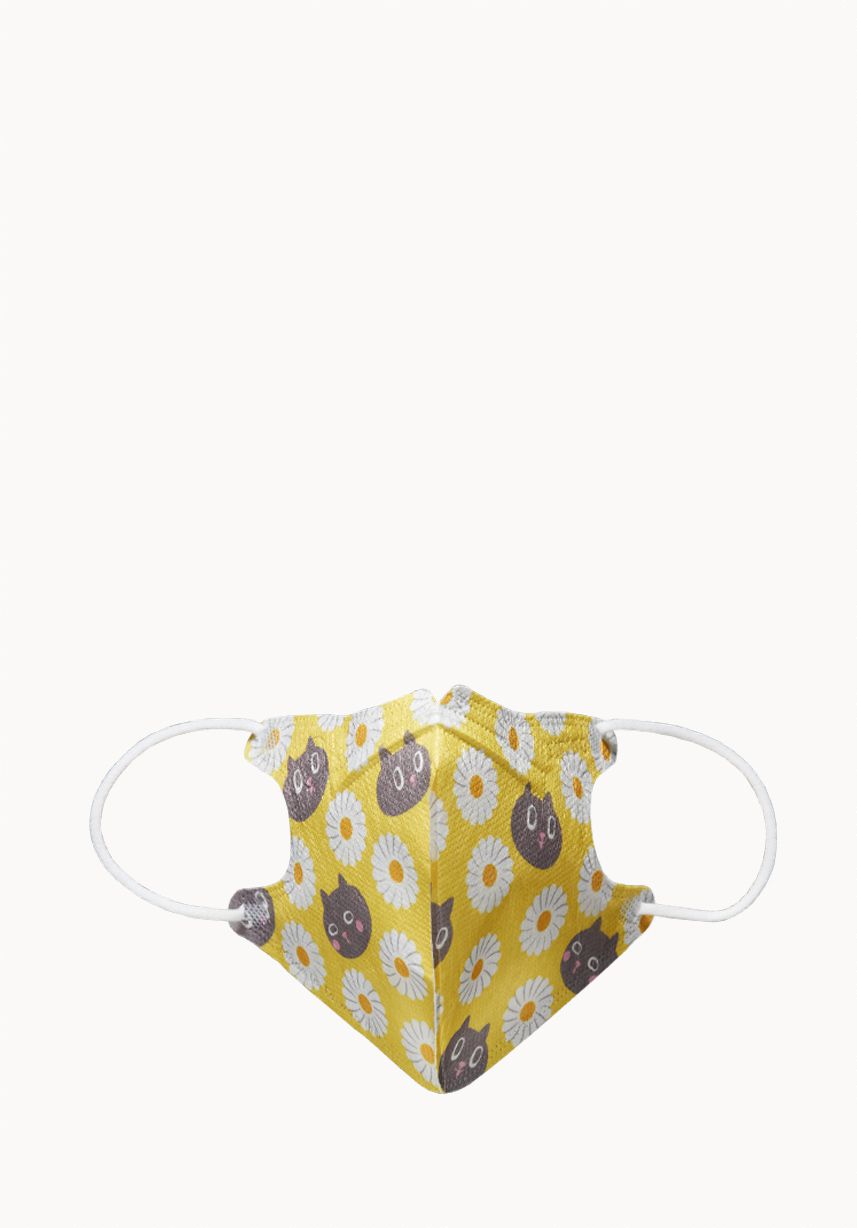 易廷 - 小童/兒童醫療級3D立體口罩/雙鋼印/台灣製-Kuroro害羞芥末小白花 (建議4-8歲適用)-10入/袋(未滅菌)