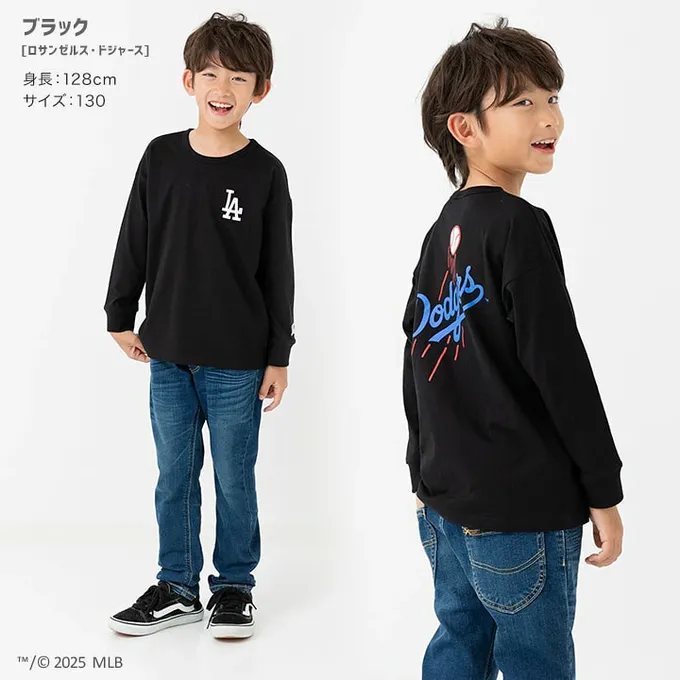 日本 Chil2 - MLB聯名 品牌刺繡長袖上衣-紐約洋基-深藍