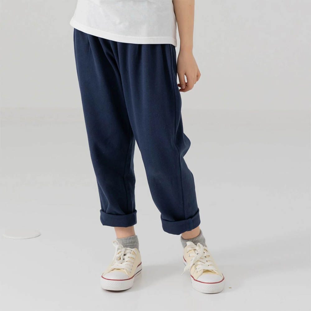 品牌熱銷 百搭彈力伸縮燈籠長褲-海軍藍