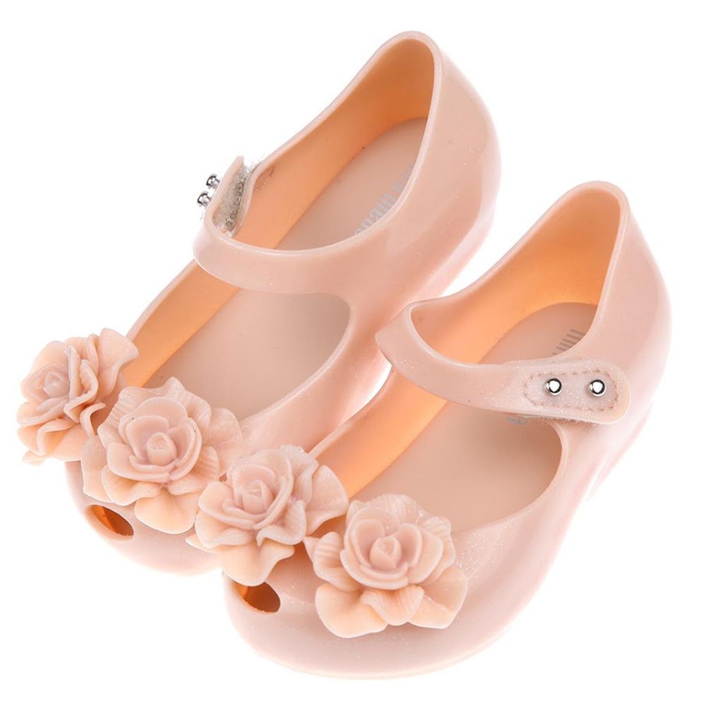 Melissa - 雙子玫瑰粉紅色兒童魚口涼鞋香香鞋-粉紅色