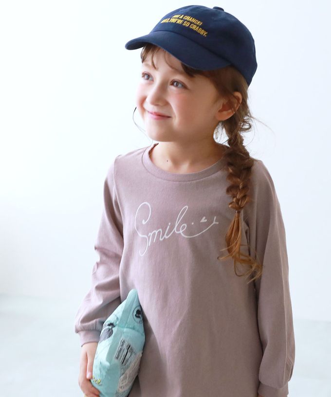 日本 devirock - 100%棉 女孩印花微長版上衣-馬卡龍-灰白