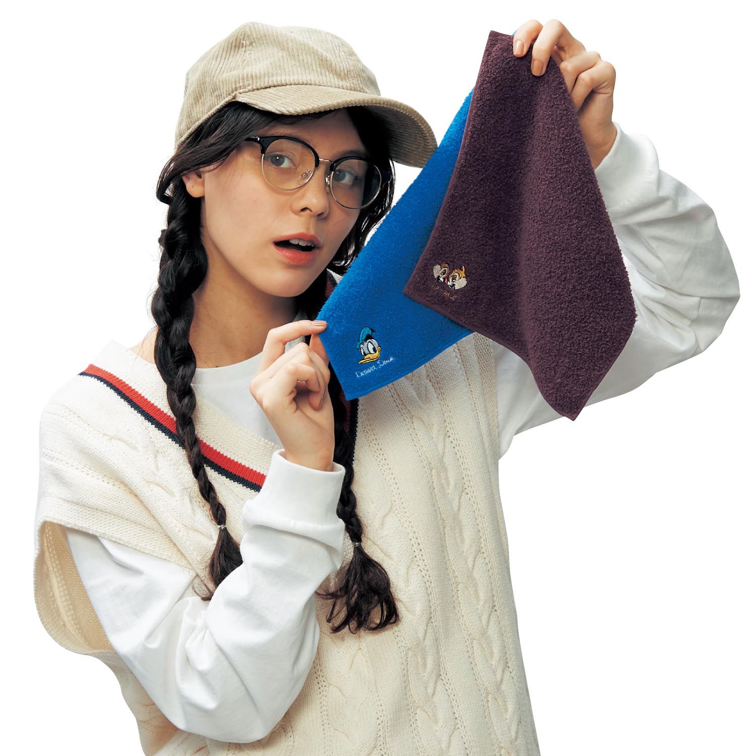 日本千趣會 - 日本製 迪士尼純棉今治毛巾手帕-米妮花-米 (25x25cm)