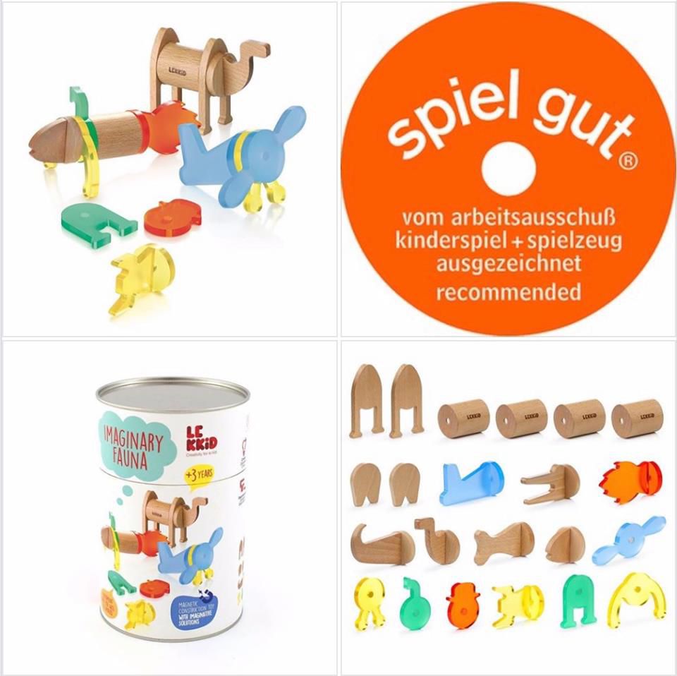 西班牙 LEKKID - IMAGINARY FAUNA磁性積木組-22片組