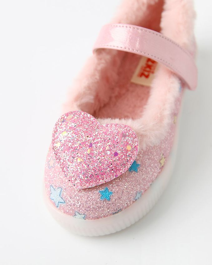 韓國 OZKIZ - (LED)星星亮片毛絨休閒鞋-紫