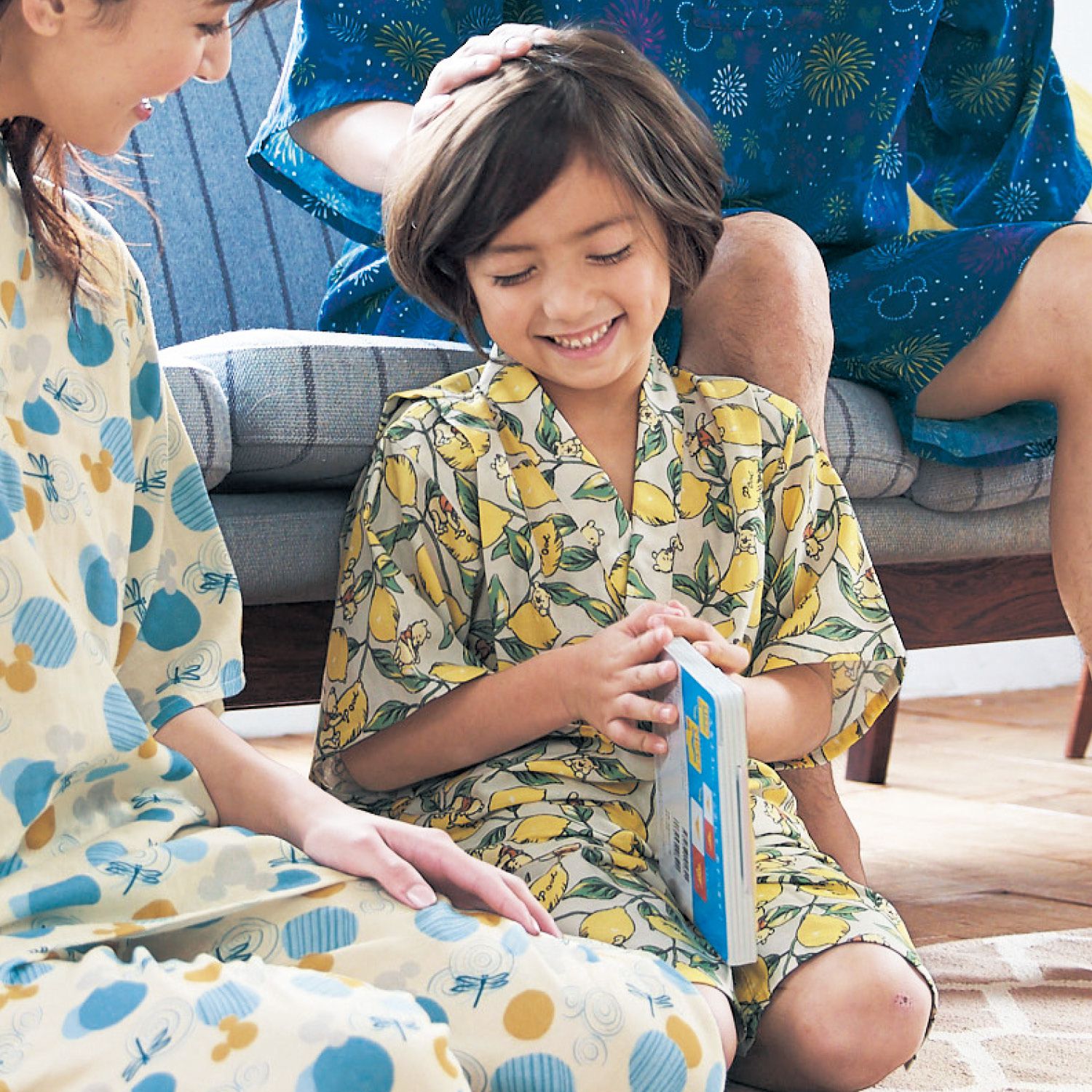 日本千趣會 - 迪士尼純棉甚平/家居服-(小孩)米奇流線-灰