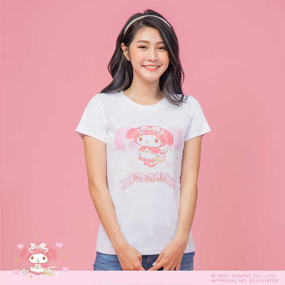 WIWI - 長版-群花Hello Kitty防曬排汗涼感衣-女-湛海藍