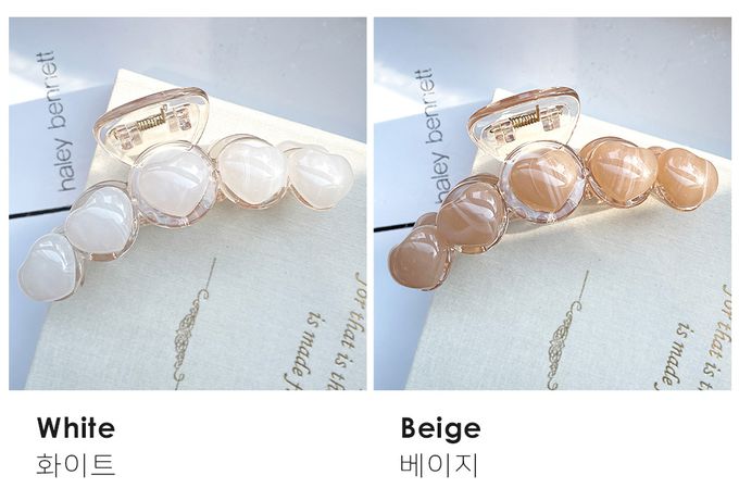 韓國 Soo&Soo - 正韓製果凍透明感髮夾/抓夾-卡其