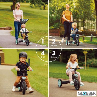 一台抵多台【微盒損福利品】法國 GLOBBER 4合1多功能3輪推車