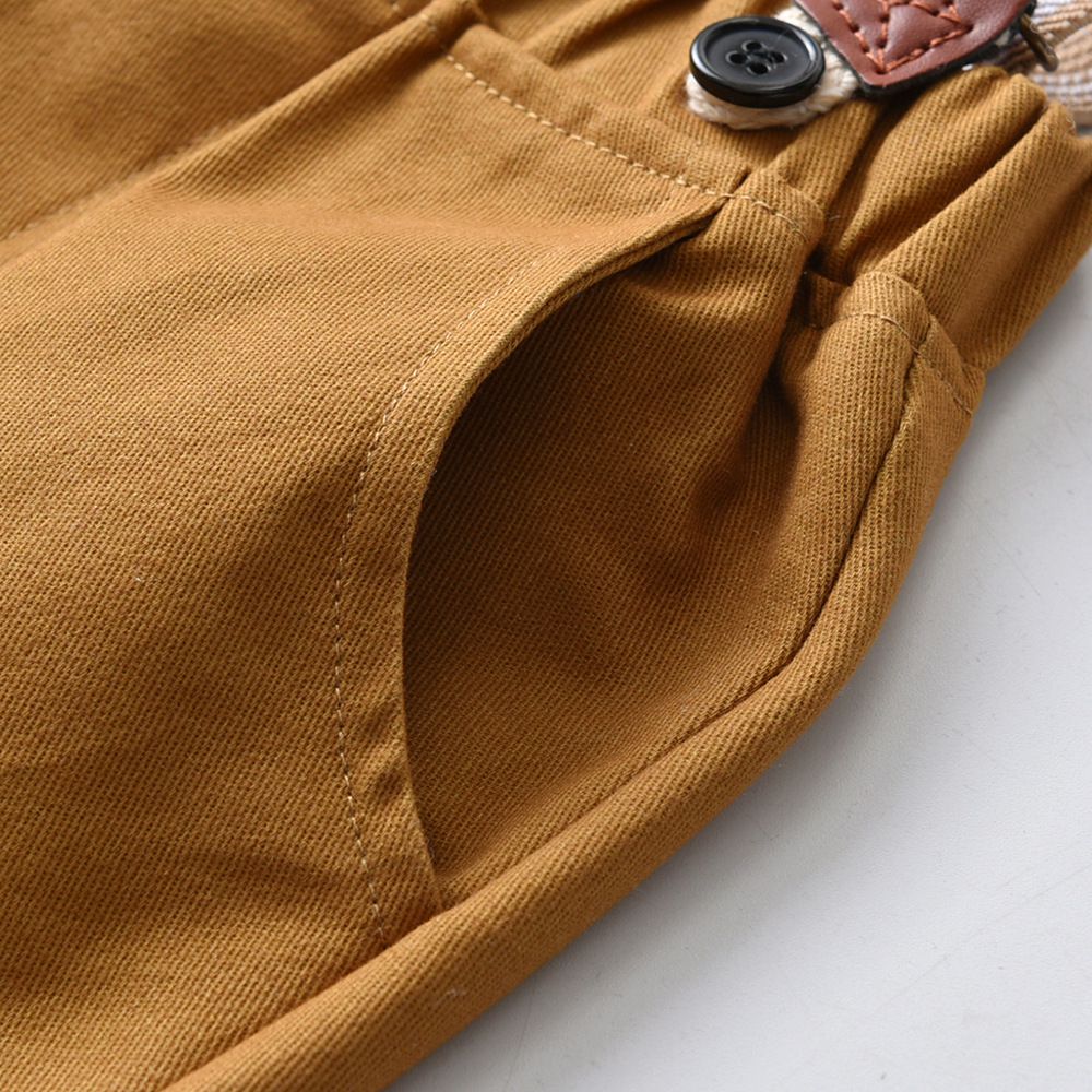 小紳士短袖襯衫套裝套裝(兄妹裝)-繽紛花朵-綠+藍+白