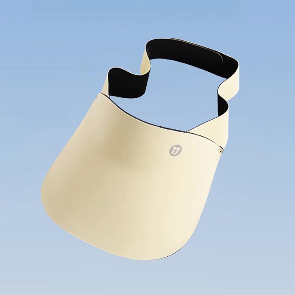 NC - 立體貼合空頂遮陽帽-可調節魔術貼-米色 (46-56CM)