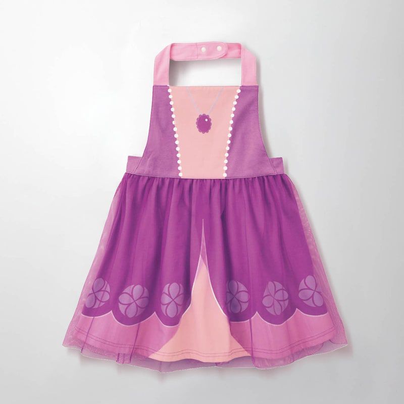 日本千趣會 - 公主圍裙式洋裝-卡通人物小美人魚-薄荷x粉紫