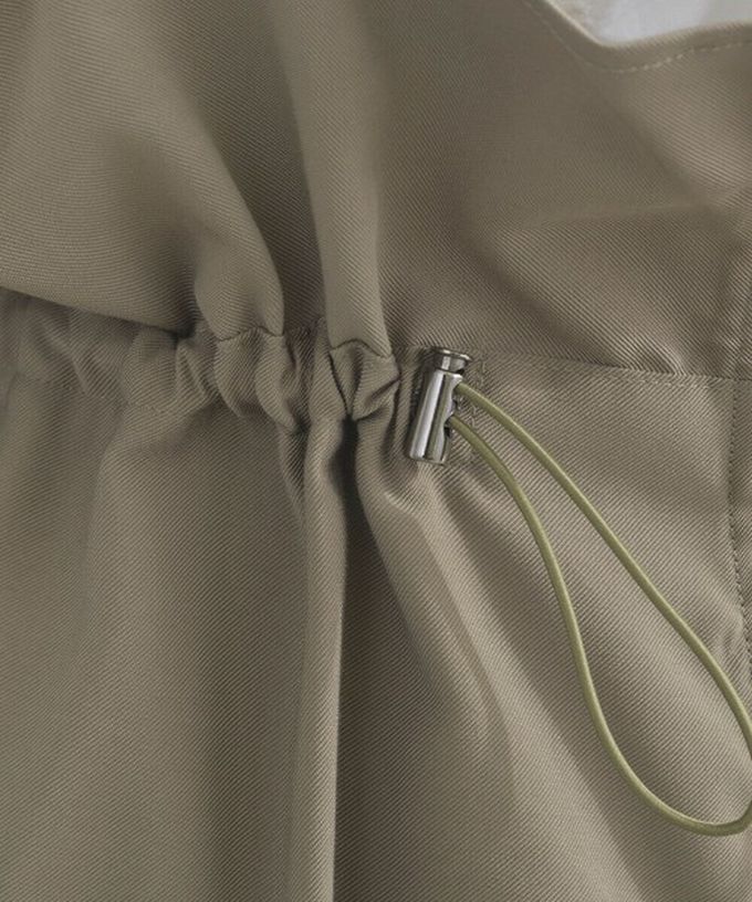 日本 Lupilien - 柔軟可愛抽繩束腰工裝風吊帶褲-灰藍