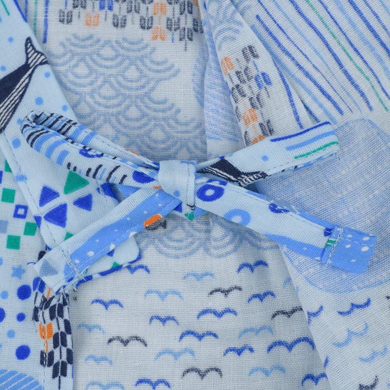 akachan honpo - 兩件式甚平-海-淺藍色